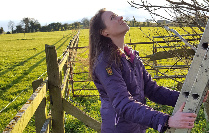 Emily conducting her Little Owl field work.